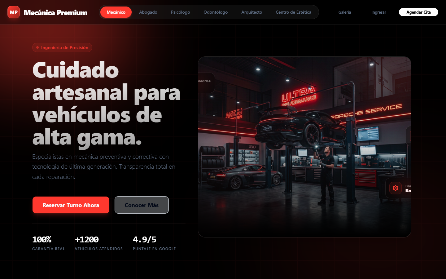 Interfaz de Hub Profesional AI